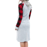 Spring Autumn Leisure Plaid Printed Loose Long Sleeve Dress Women Casual Dress - RELEVAZA