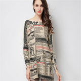 plus size tops print pullover women's sweater long design top dress loose basic knitted sweater High quality HX08 - RELEVAZA