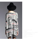 plus size tops print pullover women's sweater long design top dress loose basic knitted sweater High quality HX08 - RELEVAZA