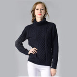 Eternal Show Turtleneck Women Sweaters And Pullovers Loose Female Sweater Knitted Stripe Pull Winter Women Tops 70N0469 - RELEVAZA