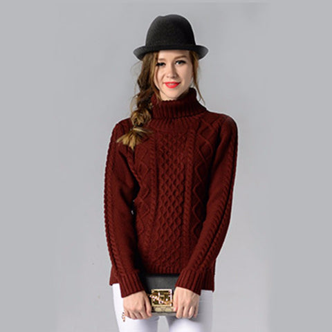 Eternal Show Turtleneck Women Sweaters And Pullovers Loose Female Sweater Knitted Stripe Pull Winter Women Tops 70N0469 - RELEVAZA