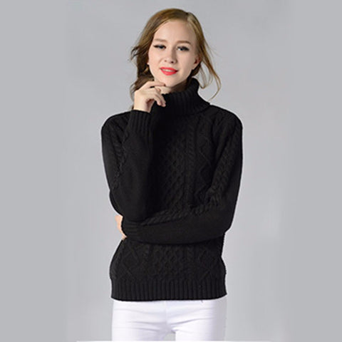 Eternal Show Turtleneck Women Sweaters And Pullovers Loose Female Sweater Knitted Stripe Pull Winter Women Tops 70N0469 - RELEVAZA