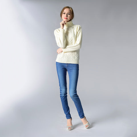 Eternal Show Turtleneck Women Sweaters And Pullovers Loose Female Sweater Knitted Stripe Pull Winter Women Tops 70N0469 - RELEVAZA