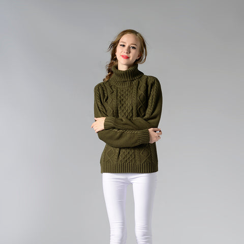 Eternal Show Turtleneck Women Sweaters And Pullovers Loose Female Sweater Knitted Stripe Pull Winter Women Tops 70N0469 - RELEVAZA