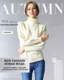 Eternal Show Turtleneck Women Sweaters And Pullovers Loose Female Sweater Knitted Stripe Pull Winter Women Tops 70N0469 - RELEVAZA