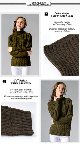 Eternal Show Turtleneck Women Sweaters And Pullovers Loose Female Sweater Knitted Stripe Pull Winter Women Tops 70N0469 - RELEVAZA