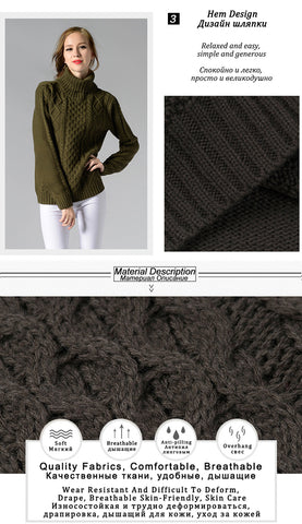 Eternal Show Turtleneck Women Sweaters And Pullovers Loose Female Sweater Knitted Stripe Pull Winter Women Tops 70N0469 - RELEVAZA