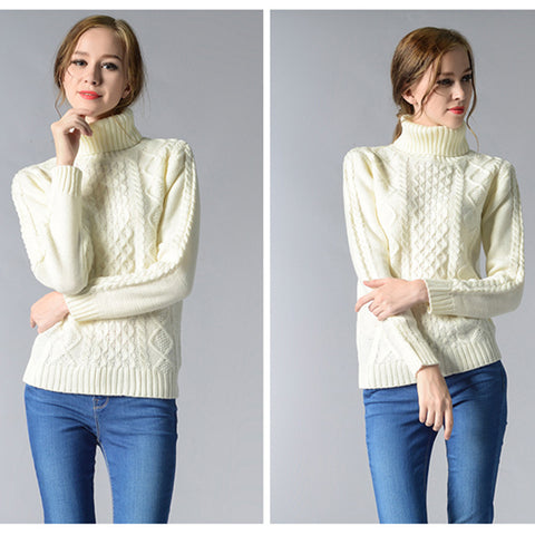 Eternal Show Turtleneck Women Sweaters And Pullovers Loose Female Sweater Knitted Stripe Pull Winter Women Tops 70N0469 - RELEVAZA