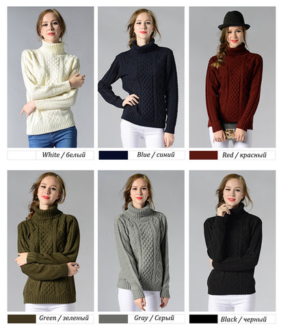 Eternal Show Turtleneck Women Sweaters And Pullovers Loose Female Sweater Knitted Stripe Pull Winter Women Tops 70N0469 - RELEVAZA