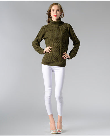 Eternal Show Turtleneck Women Sweaters And Pullovers Loose Female Sweater Knitted Stripe Pull Winter Women Tops 70N0469 - RELEVAZA