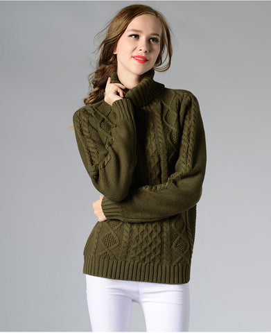 Eternal Show Turtleneck Women Sweaters And Pullovers Loose Female Sweater Knitted Stripe Pull Winter Women Tops 70N0469 - RELEVAZA