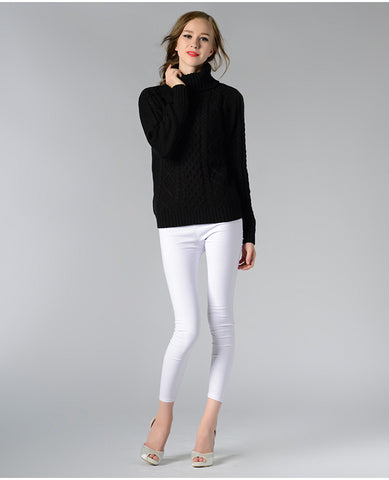 Eternal Show Turtleneck Women Sweaters And Pullovers Loose Female Sweater Knitted Stripe Pull Winter Women Tops 70N0469 - RELEVAZA