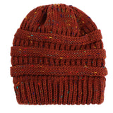 Fashion Colorful Lines Women Knitting Bun Ponytail Holder Hat Warm Beanie Cap - RELEVAZA