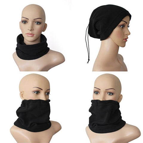 Unisex Polar Fleece Neck Warmer Thermal Snood Scarf Hat Ski Snowboarding Wear - RELEVAZA
