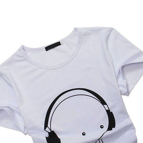 Men Summer Fashion Short Sleeve Cartoon Print T-Shirt Round Neck Slim Fit Top - RELEVAZA