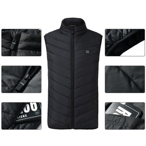 Winter Men USB Electric Heated Warm Rechargeable Heating Vest Waistcoat Jacket - RELEVAZA