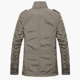 Men Winter Casual Long Sleeve Stand Collar Outwear Thick Coat Warm Jacket - RELEVAZA