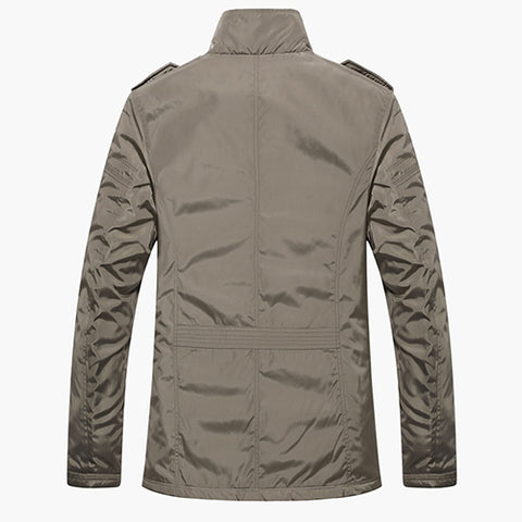 Men Winter Casual Long Sleeve Stand Collar Outwear Thick Coat Warm Jacket - RELEVAZA