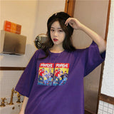 Cotton printed letter Slim short-sleeved T-shirt blouse - RELEVAZA