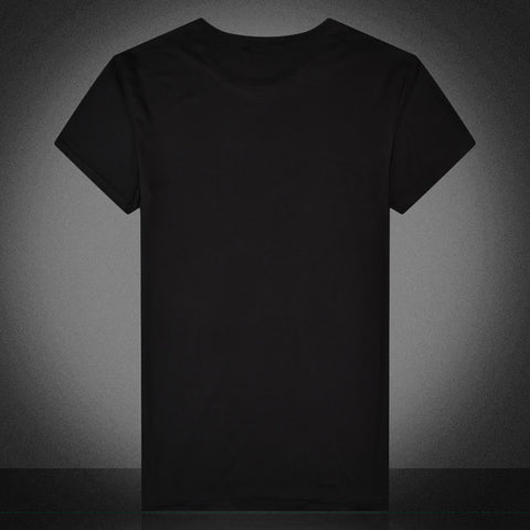 Punk Summer Men Tee Skull Head Print Crew Neck Short Sleeve T-Shirt Casual Top - RELEVAZA