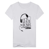 Summer Men Top Tee Music Earphone Printed O-Neck Short Sleeve Breathable T-Shirt - RELEVAZA
