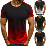Fashion Sport Printed Round Neck Short Sleeve Men's Summer Slim Fit T-shirt Top - RELEVAZA