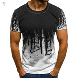 Fashion Sport Printed Round Neck Short Sleeve Men's Summer Slim Fit T-shirt Top - RELEVAZA