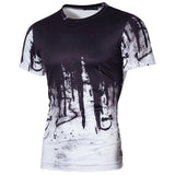 Fashion Sport Printed Round Neck Short Sleeve Men's Summer Slim Fit T-shirt Top - RELEVAZA