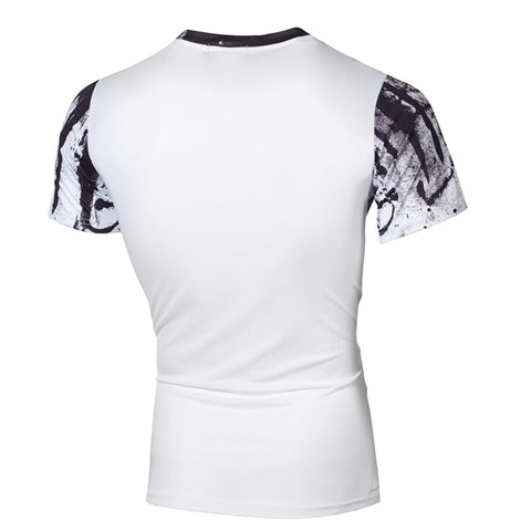Fashion Sport Printed Round Neck Short Sleeve Men's Summer Slim Fit T-shirt Top - RELEVAZA