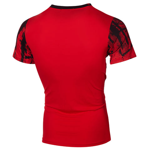 Fashion Sport Printed Round Neck Short Sleeve Men's Summer Slim Fit T-shirt Top - RELEVAZA