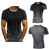 Fashion Sport Printed Round Neck Short Sleeve Men's Summer Slim Fit T-shirt Top - RELEVAZA