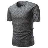 Slim Fit Solid Color Short Sleeve T-Shirt Summer Men Round Neck Tee Casual Top - RELEVAZA