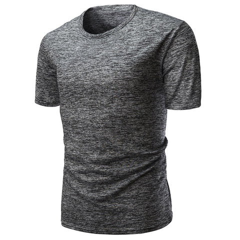 Slim Fit Solid Color Short Sleeve T-Shirt Summer Men Round Neck Tee Casual Top - RELEVAZA