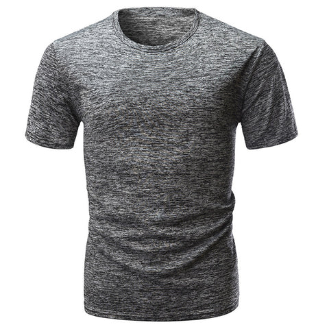 Slim Fit Solid Color Short Sleeve T-Shirt Summer Men Round Neck Tee Casual Top - RELEVAZA