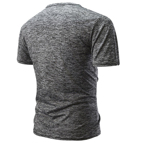 Slim Fit Solid Color Short Sleeve T-Shirt Summer Men Round Neck Tee Casual Top - RELEVAZA