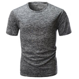Slim Fit Solid Color Short Sleeve T-Shirt Summer Men Round Neck Tee Casual Top - RELEVAZA