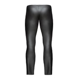 Night Club Sexy Men's Striped Faux Leather Zipper Skinny Long Pants Trousers - RELEVAZA