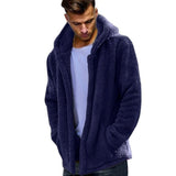 Winter Autumn Long Sleeve Solid Color Hooded Coat Warm Men Casual Outwear - RELEVAZA