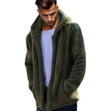 Winter Autumn Long Sleeve Solid Color Hooded Coat Warm Men Casual Outwear - RELEVAZA