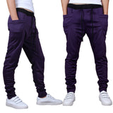 Sports Men Joggers Harem Pants Pockets Sweatpants Drawstring Waist Long Trousers - RELEVAZA