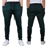 Sports Men Joggers Harem Pants Pockets Sweatpants Drawstring Waist Long Trousers - RELEVAZA