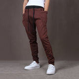 Sports Men Joggers Harem Pants Pockets Sweatpants Drawstring Waist Long Trousers - RELEVAZA