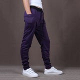 Sports Men Joggers Harem Pants Pockets Sweatpants Drawstring Waist Long Trousers - RELEVAZA