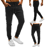 Men Casual Solid Color Sweatpants Jogger Trousers Fitness Sports Long Pants - RELEVAZA