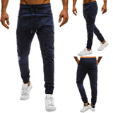 Men Casual Solid Color Sweatpants Jogger Trousers Fitness Sports Long Pants - RELEVAZA