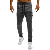 Men Casual Solid Color Sweatpants Jogger Trousers Fitness Sports Long Pants - RELEVAZA