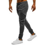 Men Casual Solid Color Sweatpants Jogger Trousers Fitness Sports Long Pants - RELEVAZA