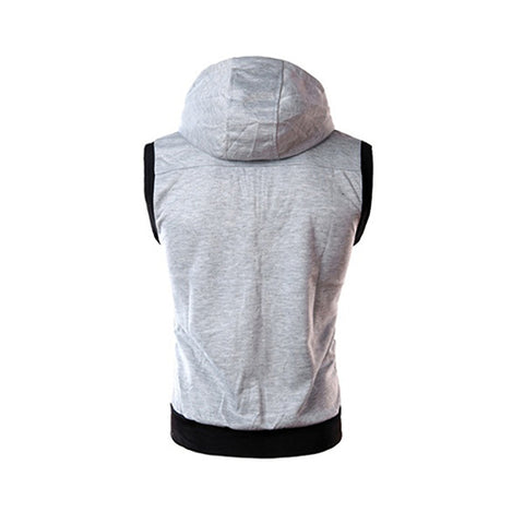 Men's Fashion Sports Drawstring Hooded Zipper Slim Fit Vest Waistcoat Outerwear - RELEVAZA