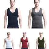 Warm Slim Fit Casual Top Solid Color Sleeveless V Neck Men Spring Autumn Vest - RELEVAZA