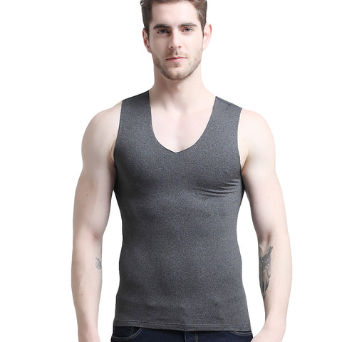 Warm Slim Fit Casual Top Solid Color Sleeveless V Neck Men Spring Autumn Vest - RELEVAZA